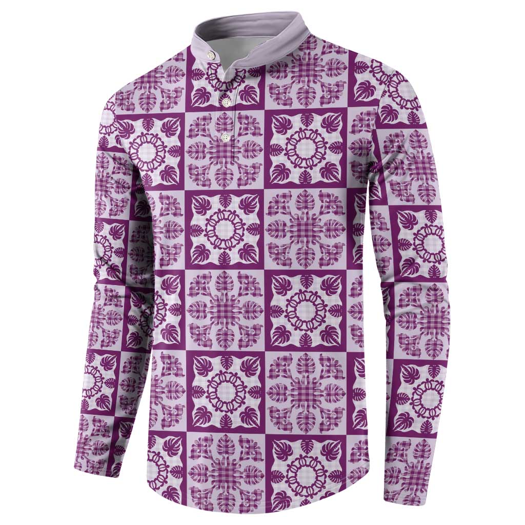 Poni Palaka Quilt Hawaii Button Sweatshirt Hawaiian Tropical Monstera Sea Turtle LT14 - Polynesian Pride