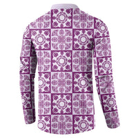 Poni Palaka Quilt Hawaii Button Sweatshirt Hawaiian Tropical Monstera Sea Turtle LT14 - Polynesian Pride