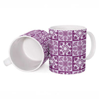 Poni Palaka Quilt Hawaii Ceramic Mug Hawaiian Tropical Monstera Sea Turtle LT14 - Polynesian Pride