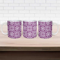 Poni Palaka Quilt Hawaii Ceramic Mug Hawaiian Tropical Monstera Sea Turtle LT14 - Polynesian Pride
