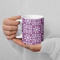 Poni Palaka Quilt Hawaii Ceramic Mug Hawaiian Tropical Monstera Sea Turtle LT14 - Polynesian Pride