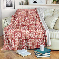 Ulaula Palaka Quilt Hawaii Blanket Hawaiian Tropical Monstera Sea Turtle LT14 Red - Polynesian Pride