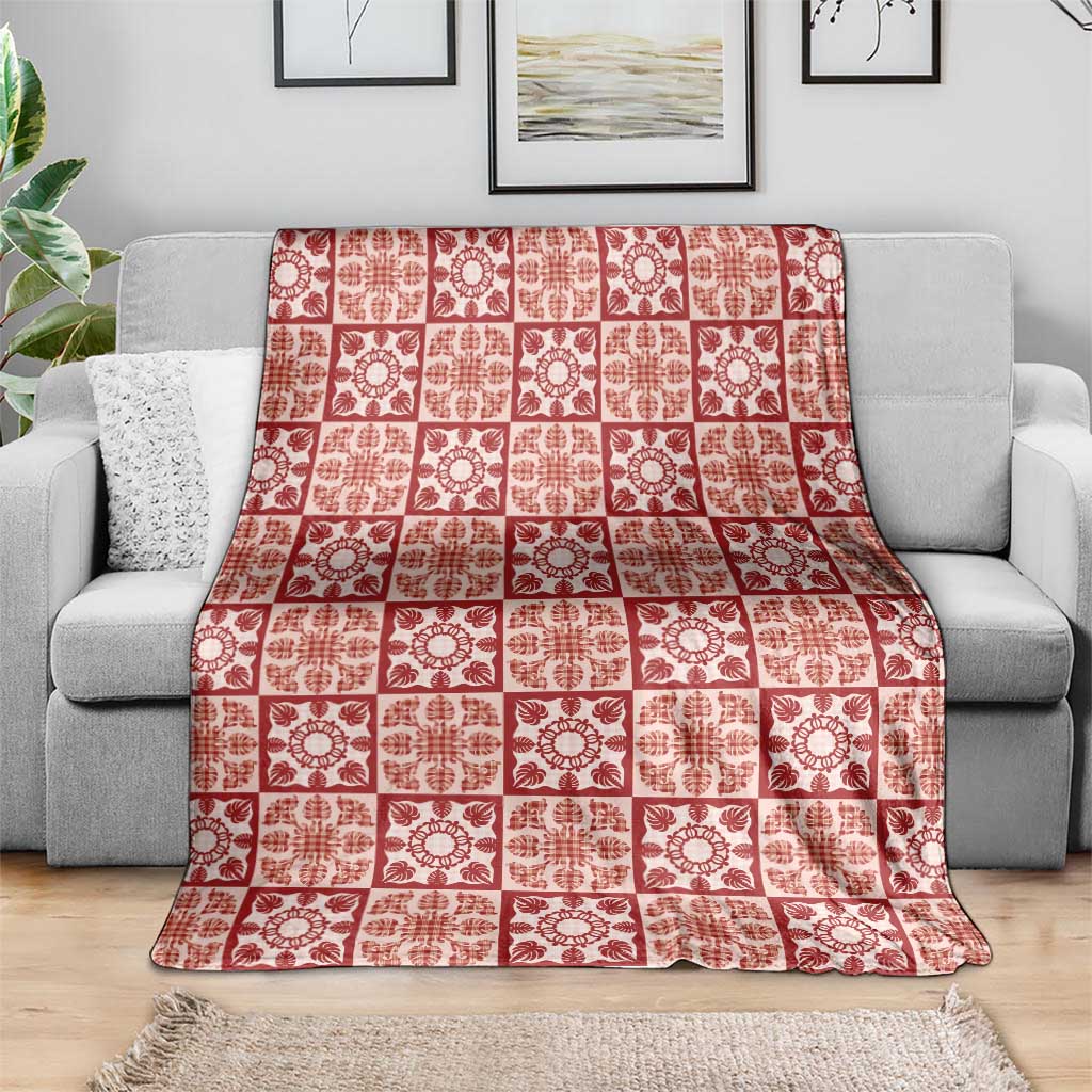 Ulaula Palaka Quilt Hawaii Blanket Hawaiian Tropical Monstera Sea Turtle LT14 - Polynesian Pride