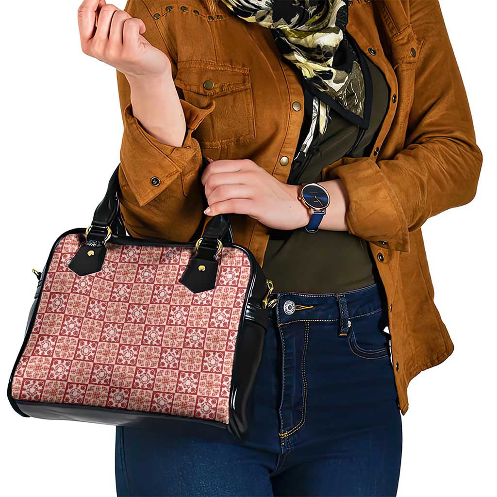 Ulaula Palaka Quilt Hawaii Shoulder Handbag Hawaiian Tropical Monstera Sea Turtle LT14 - Polynesian Pride