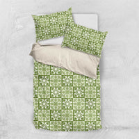 Omaomao Palaka Quilt Hawaii Bedding Set Hawaiian Tropical Monstera Sea Turtle LT14 US Twin 172cm x 218cm Green - Polynesian Pride