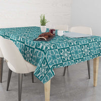 Cyan Palaka Quilt Hawaii Tablecloth Hawaiian Tropical Monstera Sea Turtle LT14 - Polynesian Pride