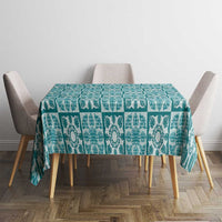 Cyan Palaka Quilt Hawaii Tablecloth Hawaiian Tropical Monstera Sea Turtle LT14 - Polynesian Pride