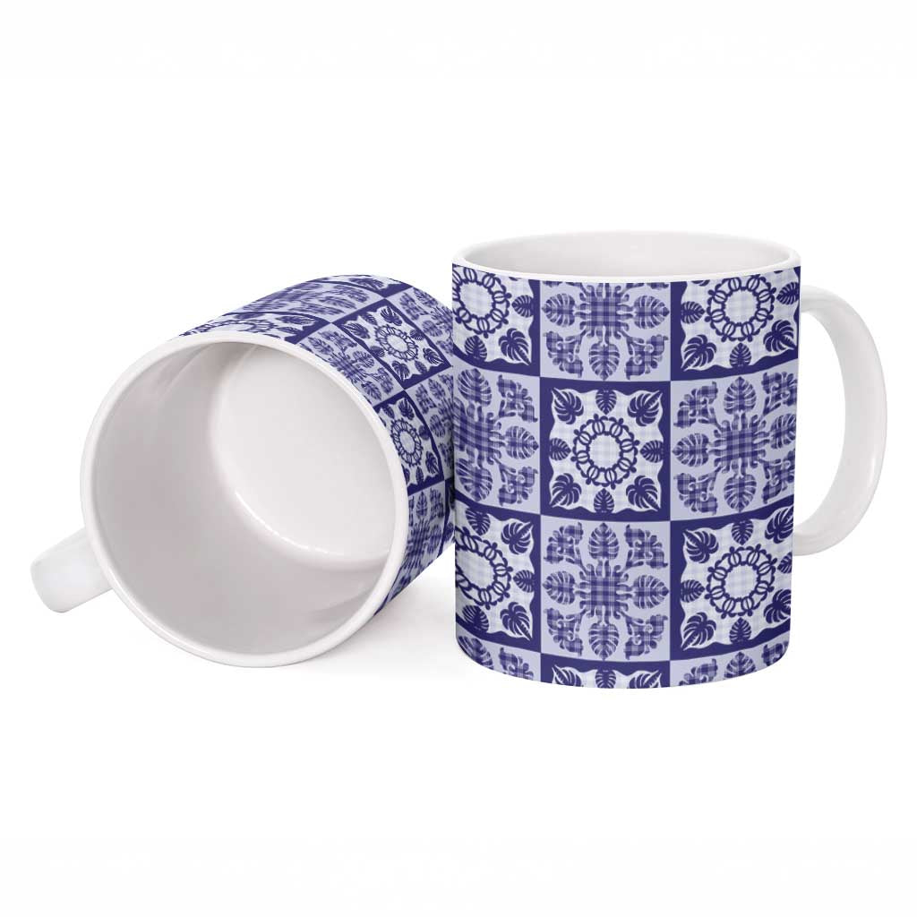 Polu Palaka Quilt Hawaii Ceramic Mug Hawaiian Tropical Monstera Sea Turtle LT14 - Polynesian Pride