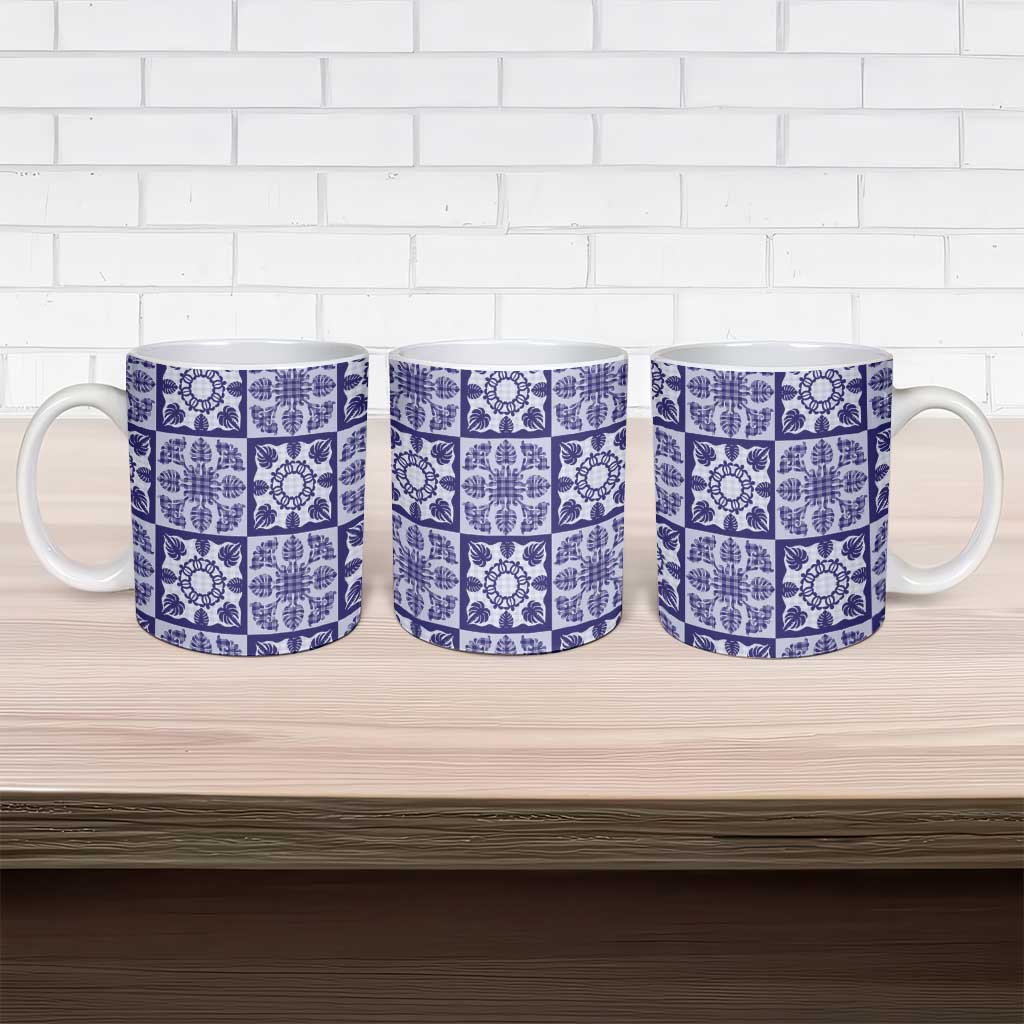 Polu Palaka Quilt Hawaii Ceramic Mug Hawaiian Tropical Monstera Sea Turtle LT14 - Polynesian Pride