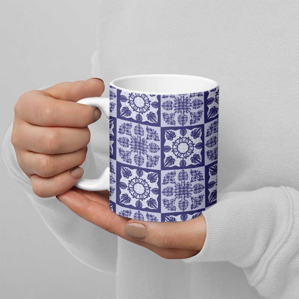 Polu Palaka Quilt Hawaii Ceramic Mug Hawaiian Tropical Monstera Sea Turtle LT14 - Polynesian Pride