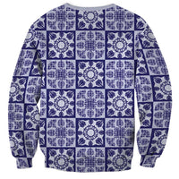 Polu Palaka Quilt Hawaii Sweatshirt Hawaiian Tropical Monstera Sea Turtle LT14 - Polynesian Pride