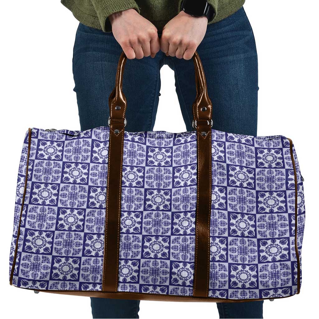 Polu Palaka Quilt Hawaii Travel Bag Hawaiian Tropical Monstera Sea Turtle LT14 Blue - Polynesian Pride