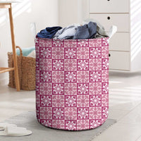 Akala Palaka Quilt Hawaii Laundry Basket Hawaiian Tropical Monstera Sea Turtle LT14 Pink - Polynesian Pride