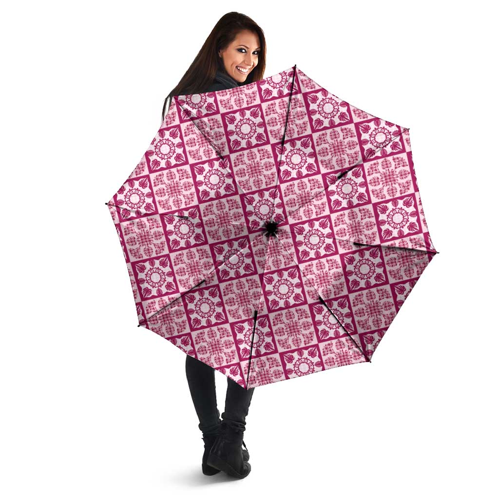 Akala Palaka Quilt Hawaii Umbrella Hawaiian Tropical Monstera Sea Turtle LT14 - Polynesian Pride
