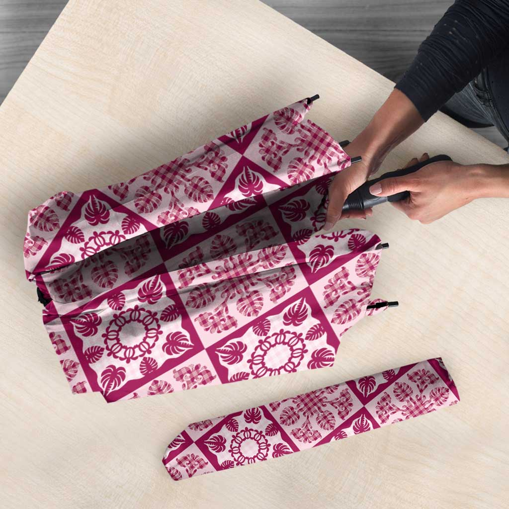 Akala Palaka Quilt Hawaii Umbrella Hawaiian Tropical Monstera Sea Turtle LT14 - Polynesian Pride