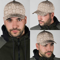 Beige Palaka Quilt Hawaii Classic Cap Hawaiian Tropical Monstera Sea Turtle LT14 - Polynesian Pride
