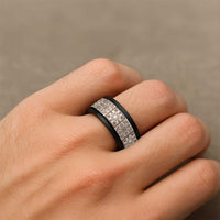 Beige Palaka Quilt Hawaii Spinner Ring Hawaiian Tropical Monstera Sea Turtle LT14 - Polynesian Pride