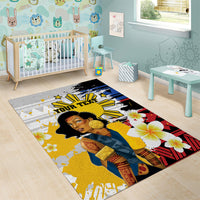 Personalised Philippines Women's Day Area Rug Filipino Golden Sun With Polynesian Pattern LT14 - Polynesian Pride