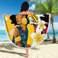 Personalised Philippines Women's Day Beach Blanket Filipino Golden Sun With Polynesian Pattern LT14 - Polynesian Pride