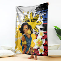 Personalised Philippines Women's Day Blanket Filipino Golden Sun With Polynesian Pattern LT14 - Polynesian Pride