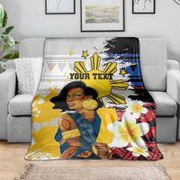 Personalised Philippines Women's Day Blanket Filipino Golden Sun With Polynesian Pattern LT14 - Polynesian Pride