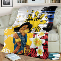 Personalised Philippines Women's Day Blanket Filipino Golden Sun With Polynesian Pattern LT14 - Polynesian Pride