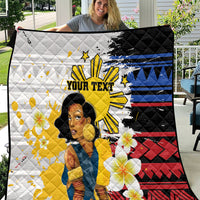 Personalised Philippines Women's Day Quilt Filipino Golden Sun With Polynesian Pattern LT14 Red - Polynesian Pride