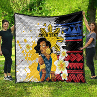 Personalised Philippines Women's Day Quilt Filipino Golden Sun With Polynesian Pattern LT14 - Polynesian Pride