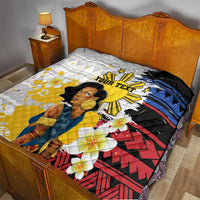 Personalised Philippines Women's Day Quilt Filipino Golden Sun With Polynesian Pattern LT14 - Polynesian Pride