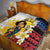 Personalised Philippines Women's Day Quilt Filipino Golden Sun With Polynesian Pattern