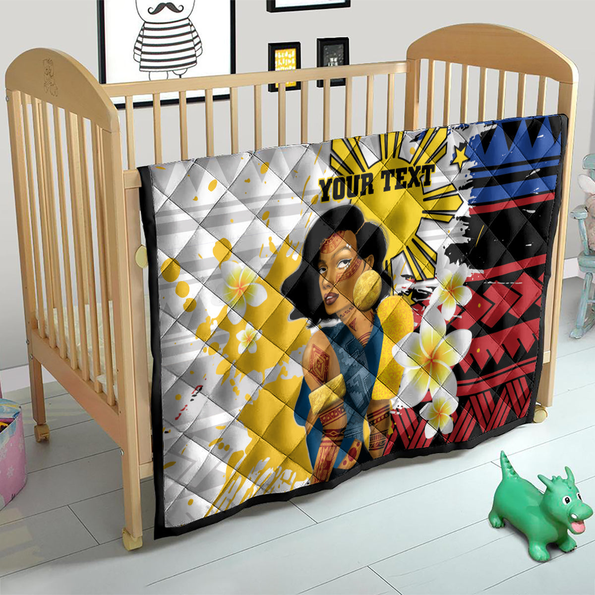 Personalised Philippines Women's Day Quilt Filipino Golden Sun With Polynesian Pattern LT14 - Polynesian Pride