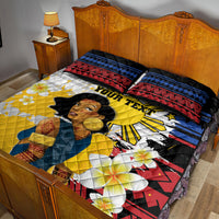 Personalised Philippines Women's Day Quilt Bed Set Filipino Golden Sun With Polynesian Pattern LT14 - Polynesian Pride