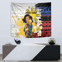 Personalised Philippines Women's Day Tapestry Filipino Golden Sun With Polynesian Pattern LT14 - Polynesian Pride
