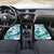 Cyan Polynesia Car Mats Polynesian Turtle Shark Tattoo Tropical Vintage