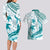 Cyan Polynesia Couples Matching Long Sleeve Bodycon Dress and Hawaiian Shirt Polynesian Turtle Shark Tattoo Tropical Vintage LT14 - Polynesian Pride