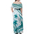 Cyan Polynesia Family Matching Off Shoulder Maxi Dress and Hawaiian Shirt Polynesian Turtle Shark Tattoo Tropical Vintage LT14 - Polynesian Pride