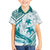 Cyan Polynesia Family Matching Puletasi and Hawaiian Shirt Polynesian Turtle Shark Tattoo Tropical Vintage LT14 Son's Shirt Cyan - Polynesian Pride