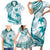 Cyan Polynesia Family Matching Short Sleeve Bodycon Dress and Hawaiian Shirt Polynesian Turtle Shark Tattoo Tropical Vintage LT14 - Polynesian Pride