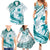 Cyan Polynesia Family Matching Summer Maxi Dress and Hawaiian Shirt Polynesian Turtle Shark Tattoo Tropical Vintage LT14 - Polynesian Pride