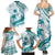 Cyan Polynesia Family Matching Summer Maxi Dress and Hawaiian Shirt Polynesian Turtle Shark Tattoo Tropical Vintage LT14 - Polynesian Pride