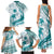 Cyan Polynesia Family Matching Tank Maxi Dress and Hawaiian Shirt Polynesian Turtle Shark Tattoo Tropical Vintage LT14 - Polynesian Pride