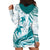 Cyan Polynesia Hoodie Dress Polynesian Turtle Shark Tattoo Tropical Vintage LT14 - Polynesian Pride