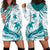 Cyan Polynesia Hoodie Dress Polynesian Turtle Shark Tattoo Tropical Vintage LT14 - Polynesian Pride