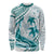 Cyan Polynesia Long Sleeve Shirt Polynesian Turtle Shark Tattoo Tropical Vintage LT14 Unisex Cyan - Polynesian Pride