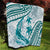 Cyan Polynesia Quilt Polynesian Turtle Shark Tattoo Tropical Vintage