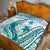 Cyan Polynesia Quilt Polynesian Turtle Shark Tattoo Tropical Vintage