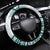 Cyan Polynesia Steering Wheel Cover Polynesian Turtle Shark Tattoo Tropical Vintage