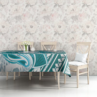 Cyan Polynesia Tablecloth Polynesian Turtle Shark Tattoo Tropical Vintage LT14 - Polynesian Pride