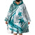 Cyan Polynesia Wearable Blanket Hoodie Polynesian Turtle Shark Tattoo Tropical Vintage LT14 - Polynesian Pride