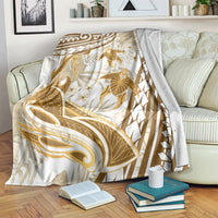 Gold Polynesia Blanket Polynesian Turtle Shark Tattoo Tropical Vintage LT14 Gold - Polynesian Pride